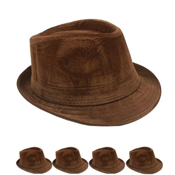 12 PACK Fedora Hats for Men | Brown Fedora Hat | Womens Brown Fedora Hat