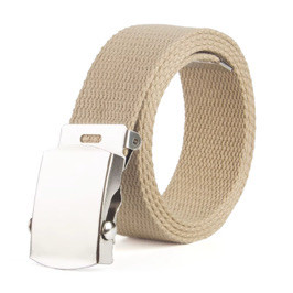 Tan Canvas Belt Adjustable Military Adjusts to 44-46" Size 2222