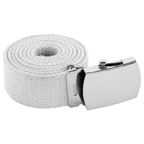 White Canvas Adjustable Belt  12 PACK Adjusts to 44-46" Size 2223