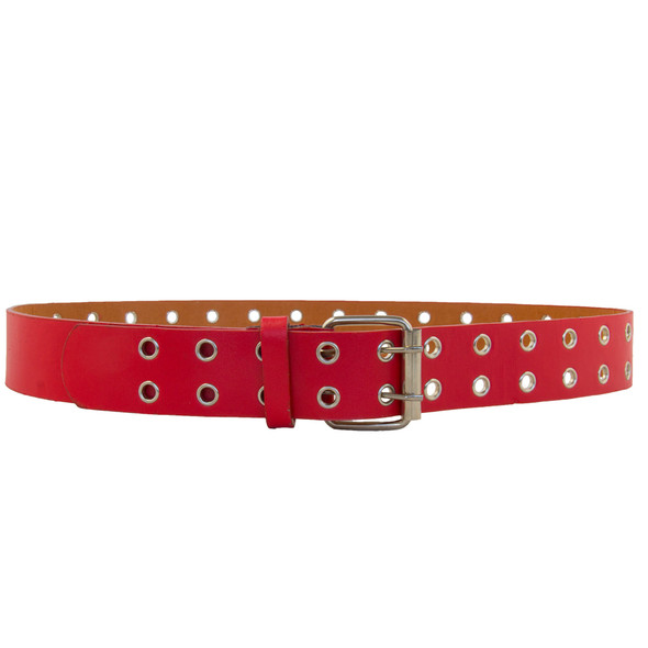 12 PACK Red Punk Two Rows Metal Holes Belts Mix Sizes 2444B
