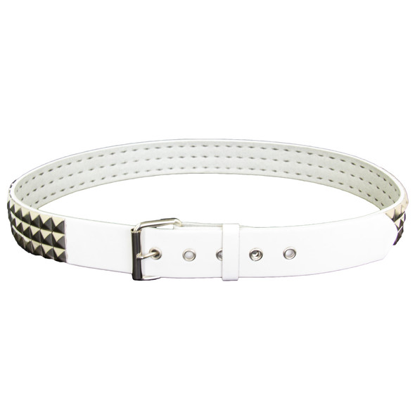 16 PACK Punk Belts Silver Studded White Mix Sizes 2508A