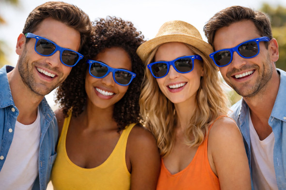 Royal Blue Sunglasses | Iconic 80's Style |  Adult Size 1076