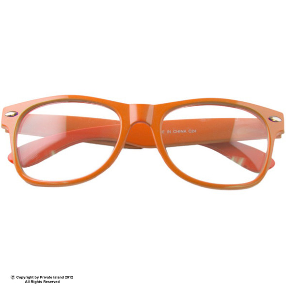 Clear Lens Orange Sunglasses Iconic 80's Style Adult Size Sunglasses 12 PACK 1084