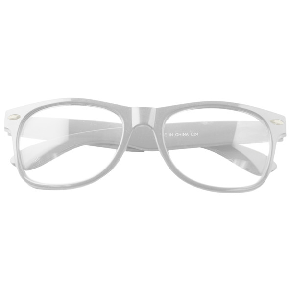 White Clear Lens | Iconic 80's Style | Adult Size 1086