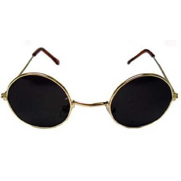  Lennon Style Sunglasses Gold Frame/ Black Lens 1087