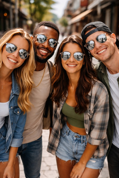 Aviator Sunglasses Silver Frame/ Silver Lens Bulk 1104