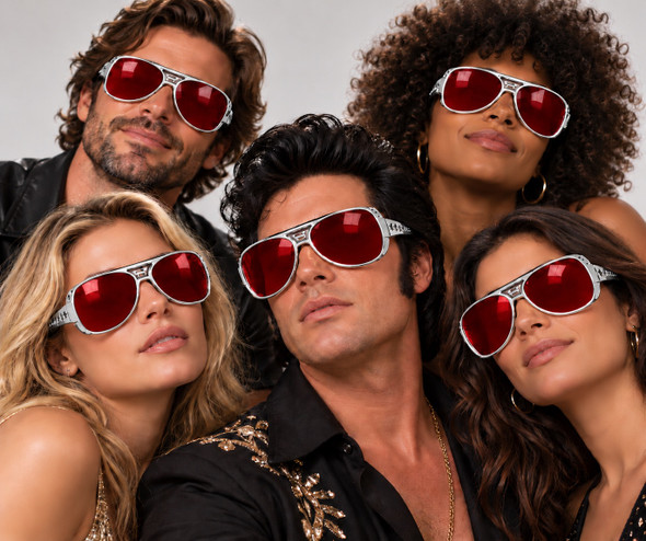Red RockStar Elvis Style Sunglasses 1133