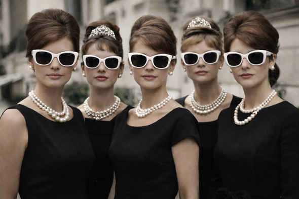 Jackie Style Sunglasses White Bulk 1137A