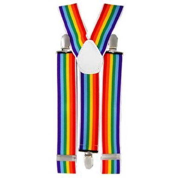 Rainbow Suspenders Elastic Clip On 1290