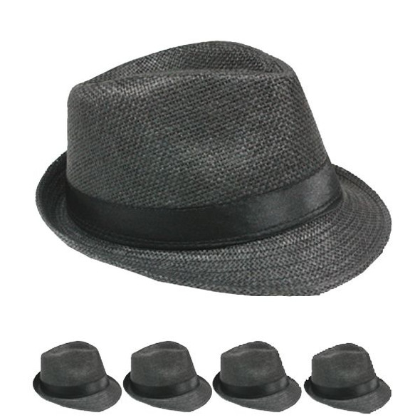 Black Gangster Fedora Cuban Tweed 1316