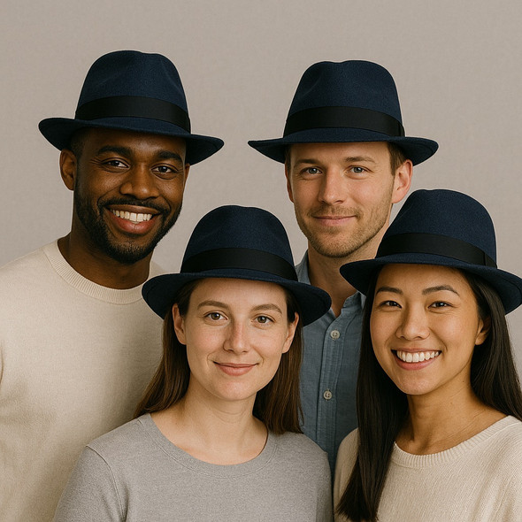 Black Gangster Fedora Cuban Tweed 1316