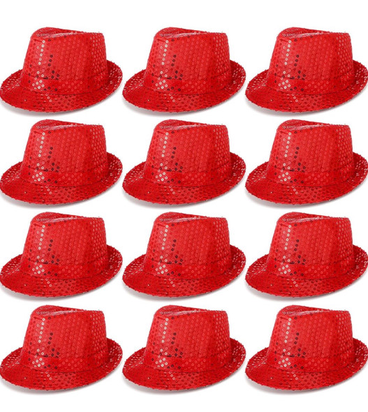 Red Gangster Hats | Red Fedoras |  Red Color  1332