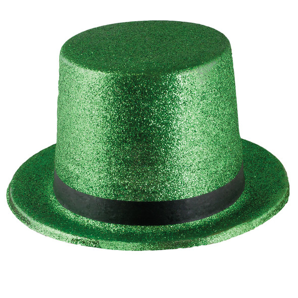 Mardi Gras Glitter Top Hat Green 5871