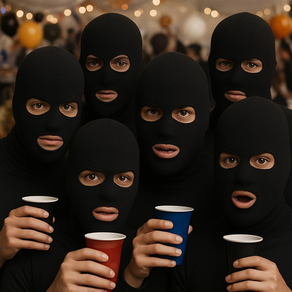 Thief Mask - 3-Hole Knit Robber Black 12 PACK | 3051D