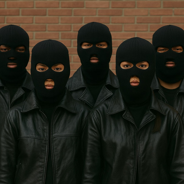 Three Hole Knit Ski Mask - Black 3056 12 PACK