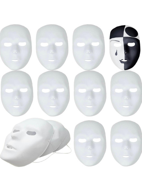 White Create Your Own Mask  Adult w/ String One Size Firs All 1661
