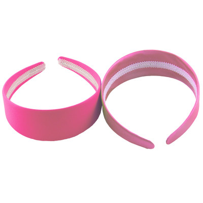 80's Neon Pink Satin Headband 16 PACK 6668