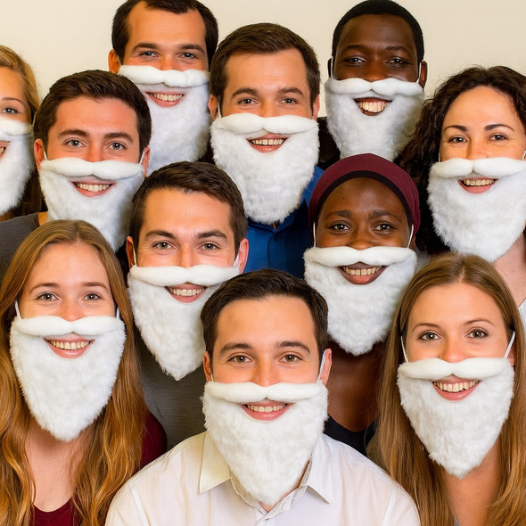 Beard and Mustache  White 12 PACK 1689