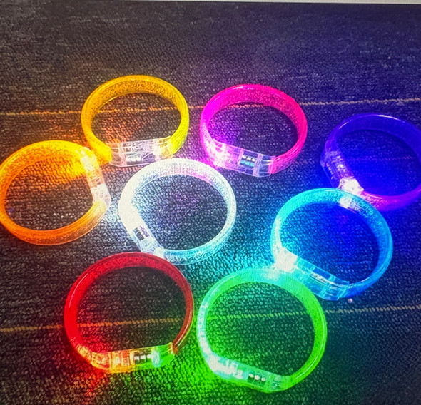 12 Pack Flashing LED Tube Bracelets Mix Colors or One Color Choice  8" 9007