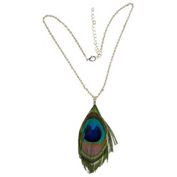  12 PACK Peacock Feather  Necklace 6534