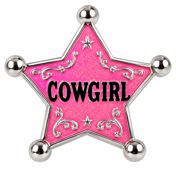 Cowgirl Accessories Pink Badge 1802