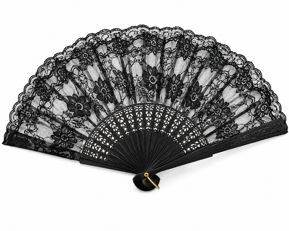 Black Lace Fiesta Fan 1892