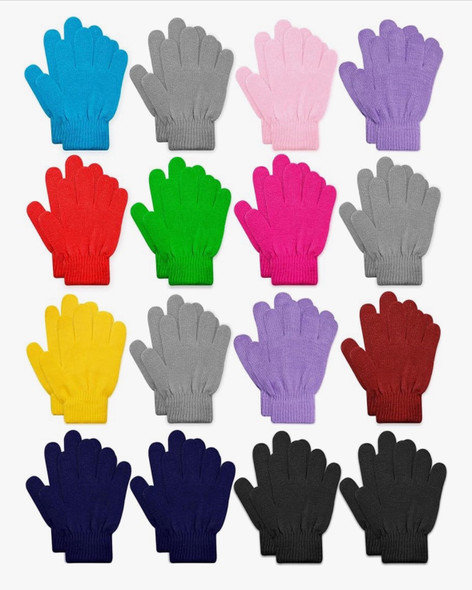Colorful Kids Gloves Bulk | Warm Winter Gloves for Boys and Girls PAIR MIXED COLORS 5008