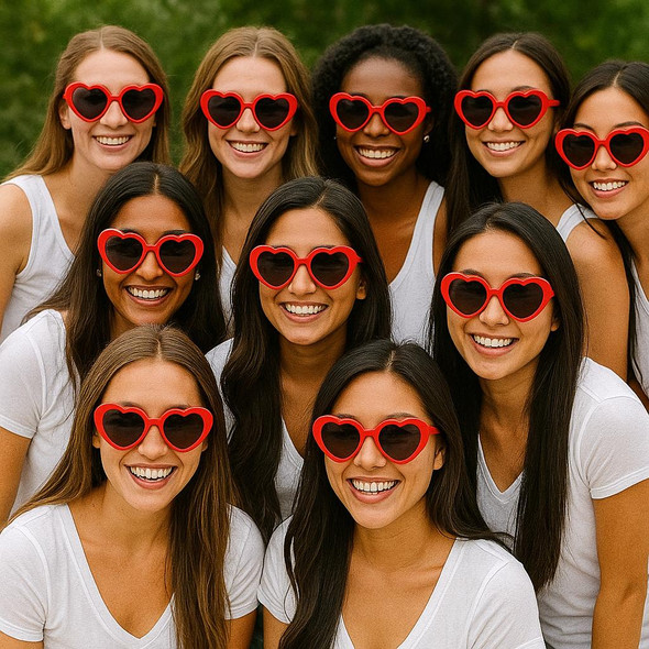 Red Heart Sunglasses Bulk | 12 PACK Adult Size 100% UV Superior Quality 1015