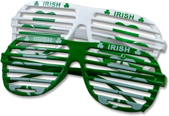 St Patricks Day Glasses Green Shamrock Irish Shutter Shades 1167
