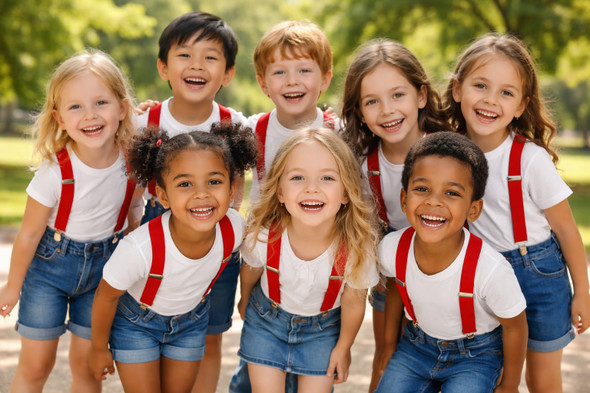 Red Child Suspenders Bulk Standard Size 1299