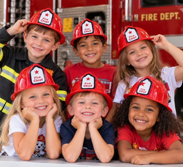 Fireman Hat Kids Plastic Economy Size  21" Standard 1511