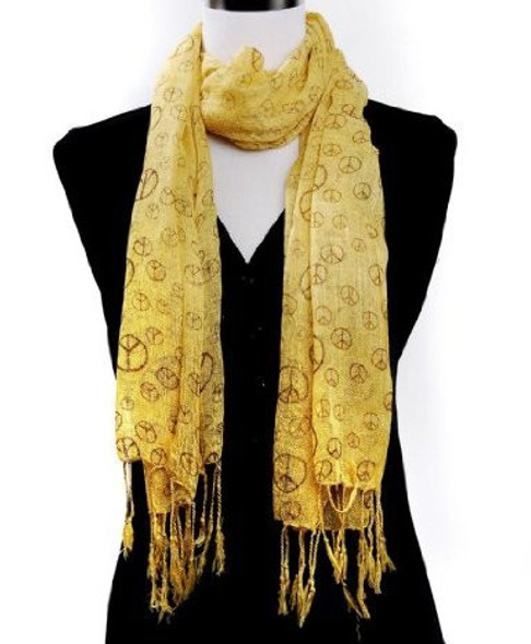 Yellow Peace Sign Scarf 2016