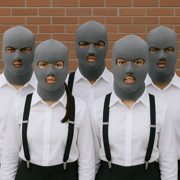 Three Hole Knit Ski Mask - Grey 3058 12 PACK