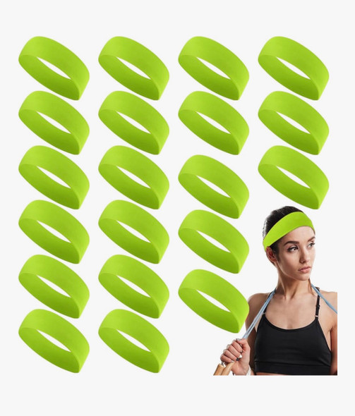 Bulk Lime Green  Sweatbands/Headbands 3090