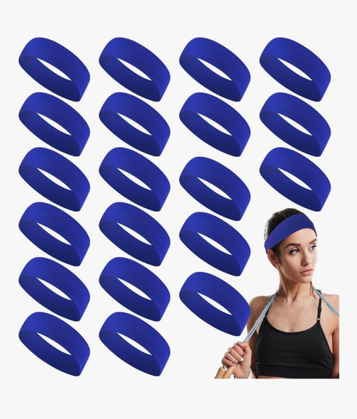 Bulk Royal Blue Sweatbands/Headbands 3093
