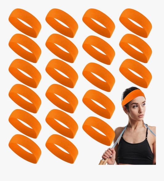Bulk Orange Sweatbands Headbands 3094