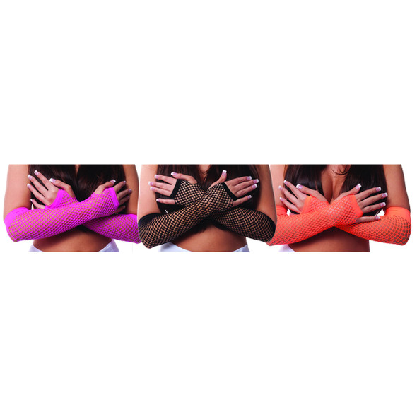 Fishnet Gloves Long Mix Colors 1228