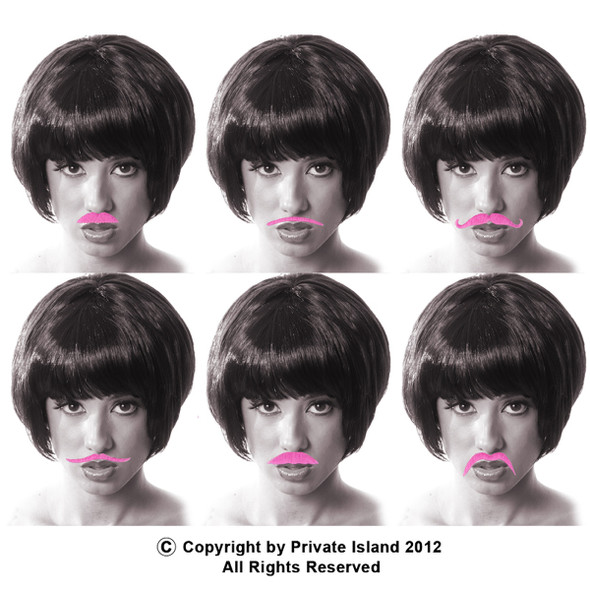 60 PACK Pink Party Bulk Fake Mustaches  9039