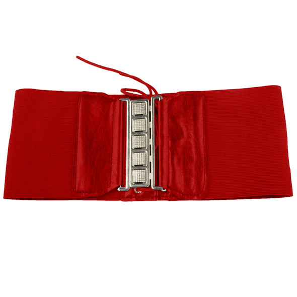 Red Elastic Stretch 4.5" Wide Corset Cinch Belt 2201