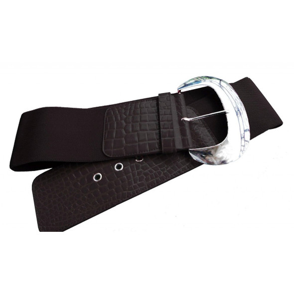 Elastic Stretch Belt Embossed Black 3" Wide Cinch Croco 2830