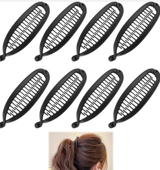 Black Banana Clips Bulk 12 PACK  6681