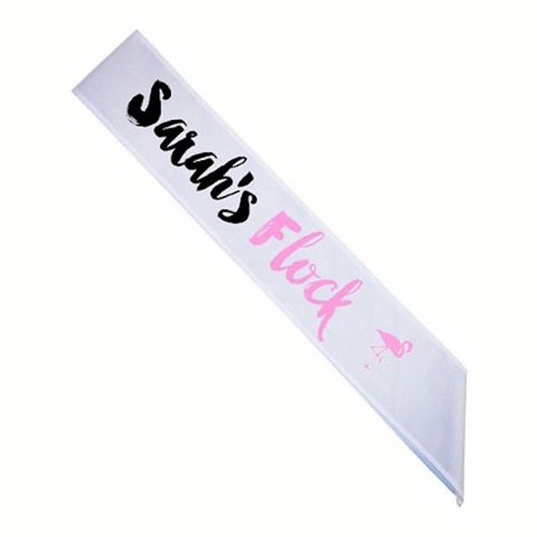 Custom Pageant Wedding Blank White Satin Quality Sashes 60" 6853