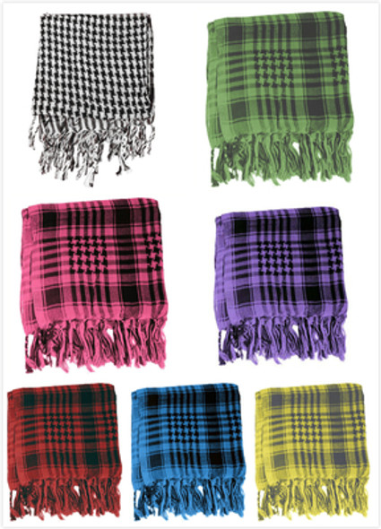 Bulk Shemagh Scarves | Wholesale Shemagh Scarves | Mixed Colors 12 PACK 2069D