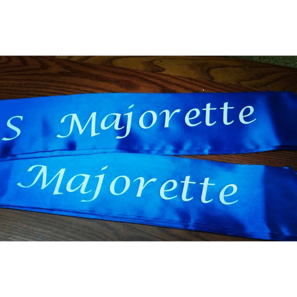 Custom Pageant Wedding Royal Blue Satin Sashes 60" 6854 (Fonts in Picture Gallery)
