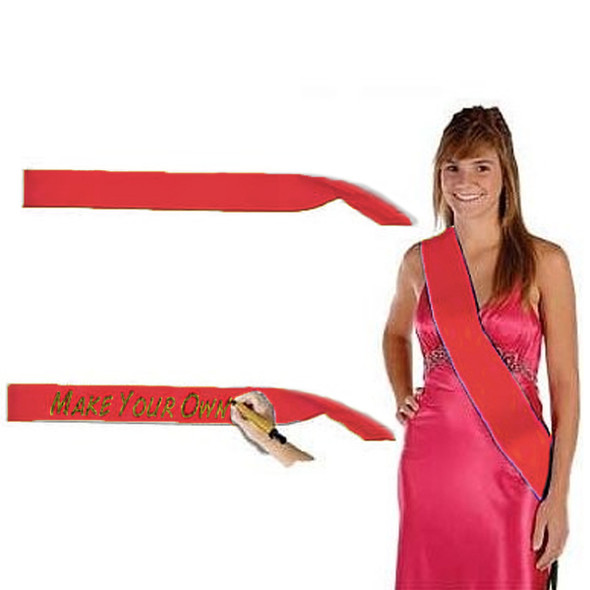 Custom Pageant Wedding Red Sashes Satin Quality  60" 6859 (Fonts in Picture Gallery)