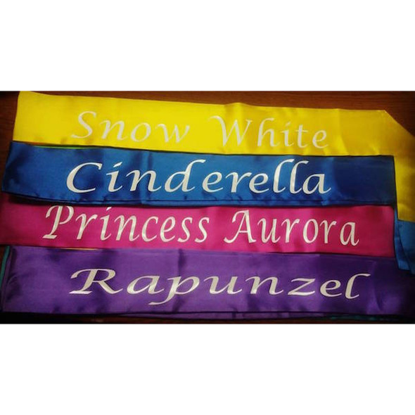 Custom Pageant Wedding Yellow Satin Sashes 60" 6861 (Fonts in Picture Gallery)