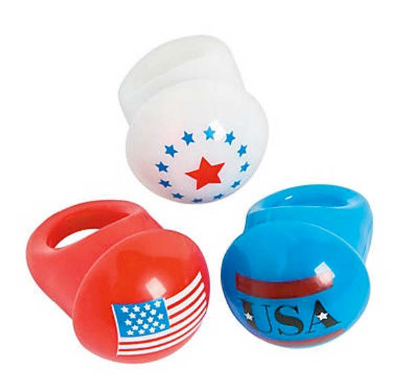 Light Up Patriotic Rings 12 PACK 6598