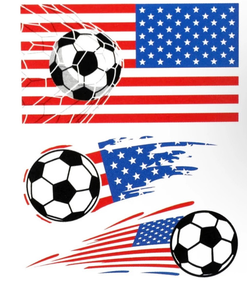 Temporary Tattoos USA World Cup 20 Sheets Patriotic Bulk Waterproof  9132