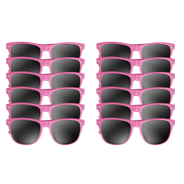 Light Pink Sunglasses Iconic 80's Style Adult 12 PACK 1074D Light Pink Sunglasses Iconic 80's Style Adult 12 PACK 1074D