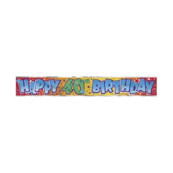 Happy 40th Birthday Banner 3809